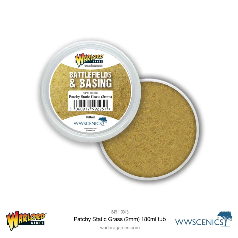 Battlefields & Basing: Patchy Static Grass 2mm (180ml)