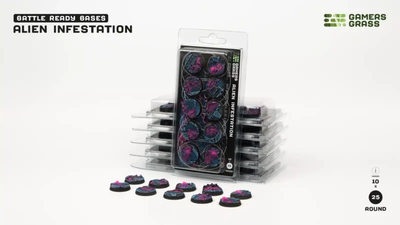 Alien Infestation Bases Round 25mm (x10)