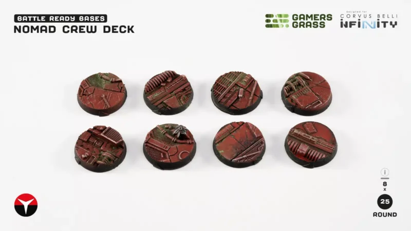 Nomad Crew Deck Bases Round 25mm (x8) – Bild 2