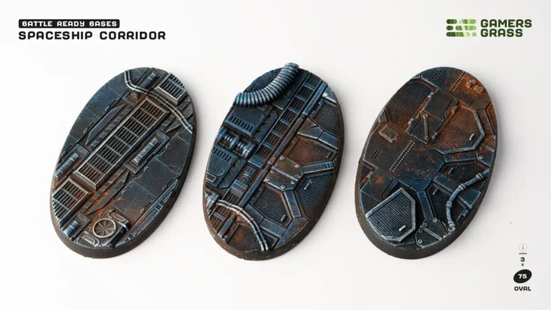 Spaceship Corridor Bases Oval 75mm (x3) – Bild 3