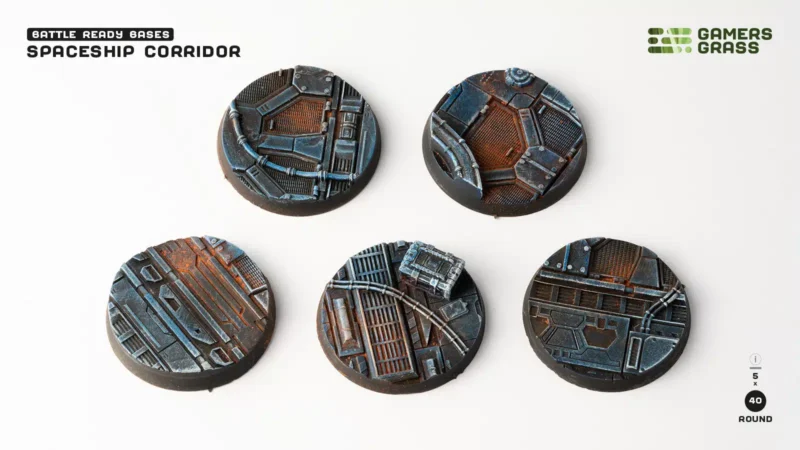 Spaceship Corridor Bases Round 40mm (x5) – Bild 2