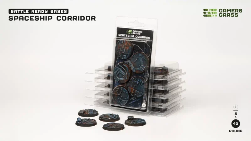 Spaceship Corridor Bases Round 40mm (x5)