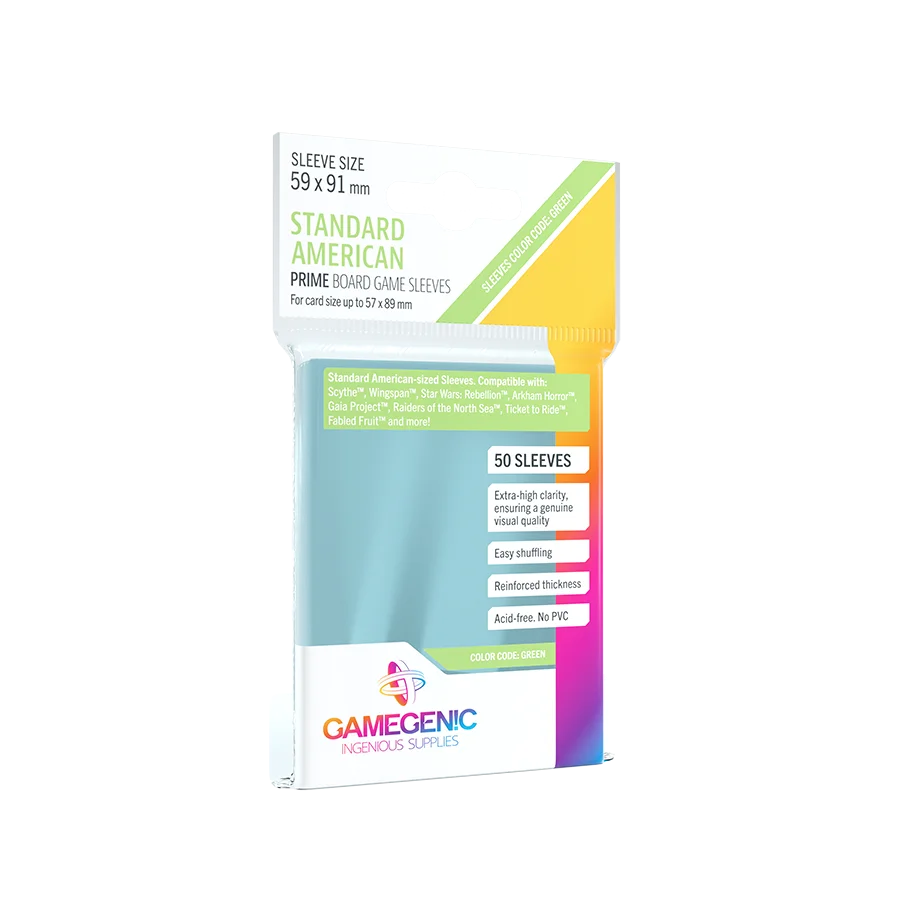 American-Sized Boardgame Sleeves Clear (59x91mm) 50 Stk.