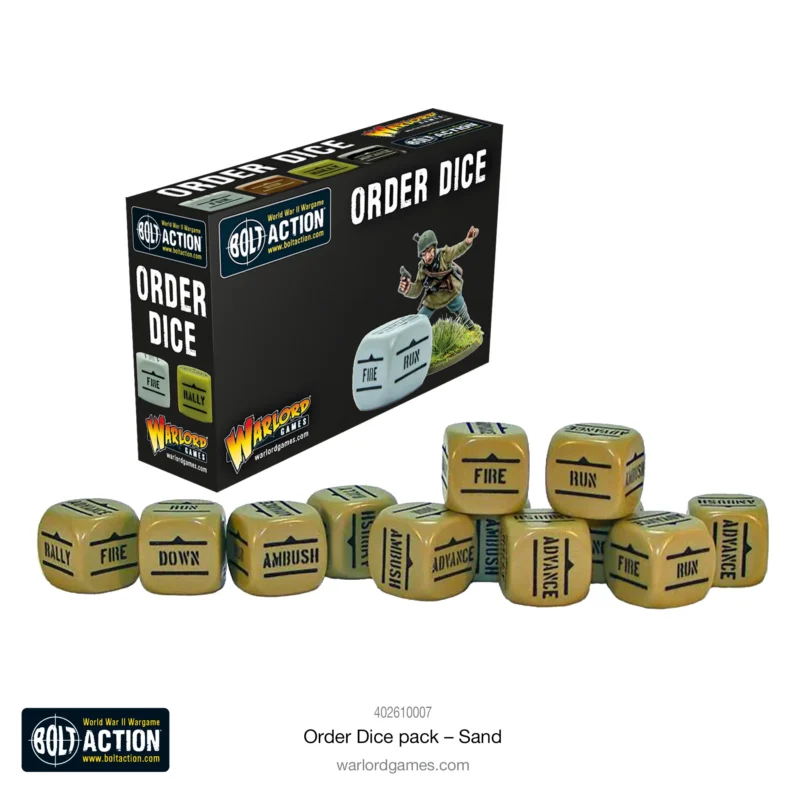 Bolt Action Orders Dice pack - Sand