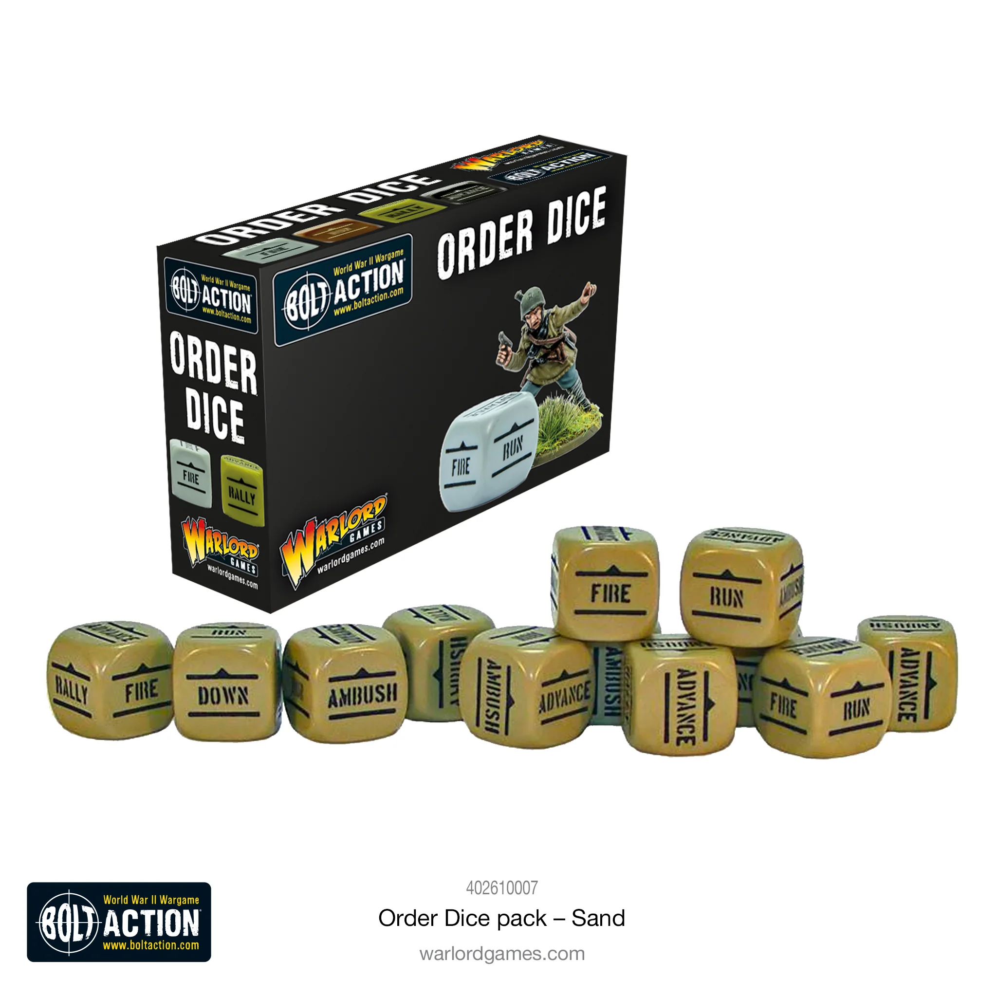 Bolt Action Orders Dice pack - Sand