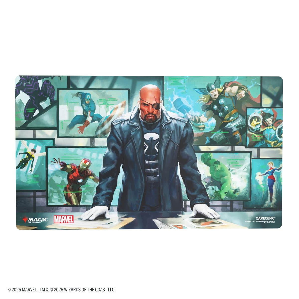 Magic the Gathering Marvel Super Heroes Prime Playmat Director Nick Fury